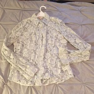 Button up lace blouse